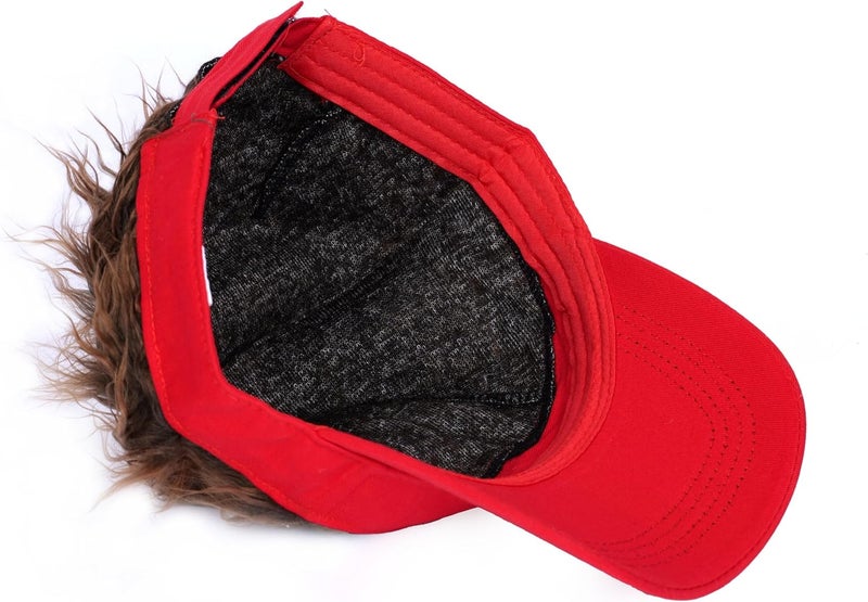 NNBDBVDHS Mens Visor with Hair Fake Hat with Hair for Men Funny Golf Hats Wig Hat Spiked Adjustable Baseball Cap - Image 4